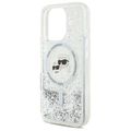 Puzdro Karl Lagerfeld pre iPhone 16 Pro 6,3" KLHMP16LLGKCSGH transparentné Hard Liquid Glitter Karl&Choupette Head MagSafe