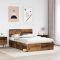 vidaXL Rám postele Staré drevo 150 x 200 cm Masívne borovicové drevo