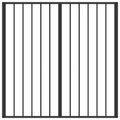 vidaXL Psia brána 2 Panels Čierna 100 x 100 cm Pozinkovaná oceľ