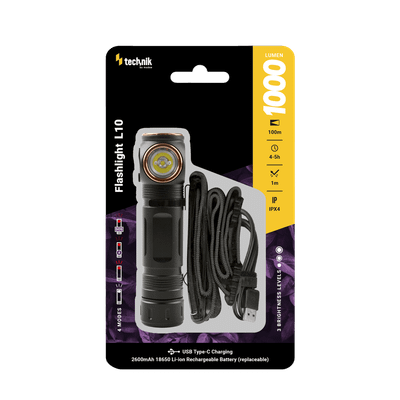 Technik baterka L10 (1x18650 2600mAh) SST25 + USB-C 1000 lm (MT-L10)