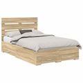 vidaXL Rám postele Sonoma dub 135 x 190 cm Kompozitné drevo