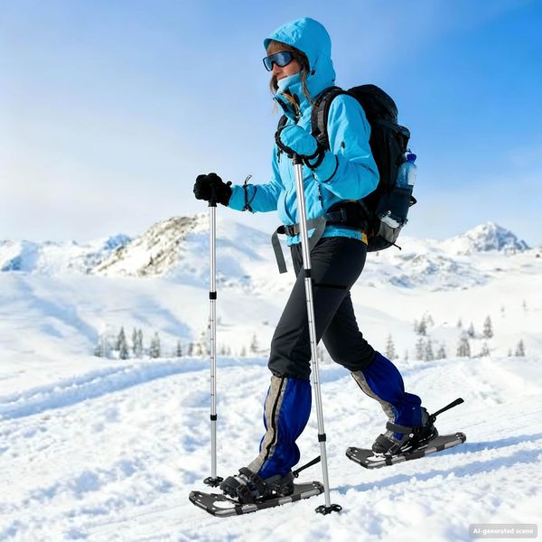 vidaXL 3 v 1 snežnice s turistickými palicami Strieborná a čierna