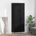 vidaXL Highboard Čierny dub 69,5 x 34 x 180 cm Kompozitné drevo