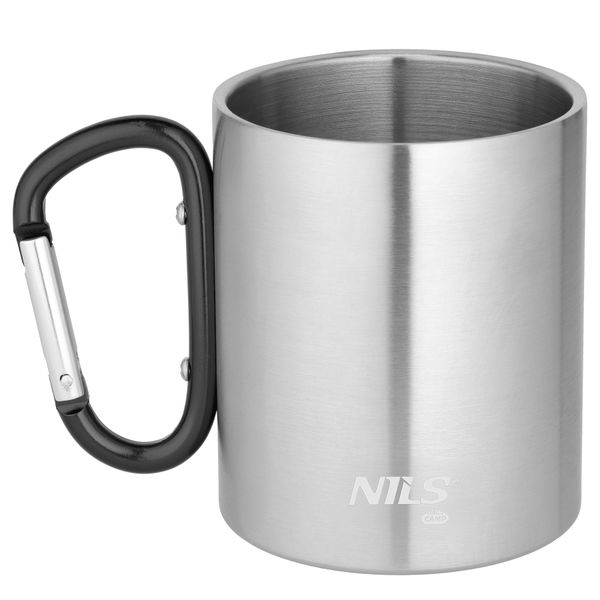 Kempingový hrnček NILS Camp NC17110 s karabínou 300 ml čierny