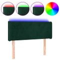 vidaXL Čelo postele s LED tmavozelené 103x16x78/88 cm zamat