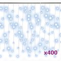 vidaXL LED svetelný záves cencúle 10 m 400 LED studená biela 8 funkcií