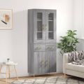 vidaXL Vysoká skrinka sivý dub sonoma 69,5x34x180 cm spracované drevo