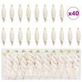 vidaXL Vianočná špirálová guľa 40 ks šampanského 3 x 11 cm Plast