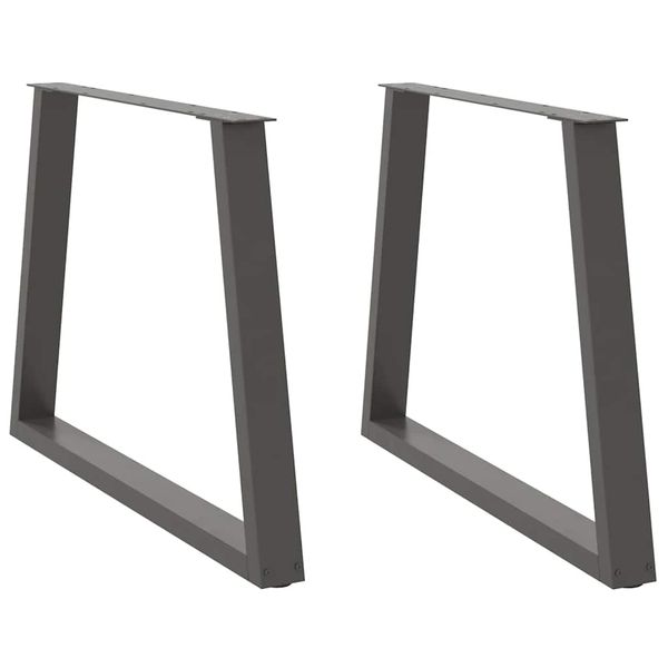 vidaXL Nohy k jedálenskému stolu v tvare V, 2 ks, antracitové, 100 x (72-73,3) cm, oceľ