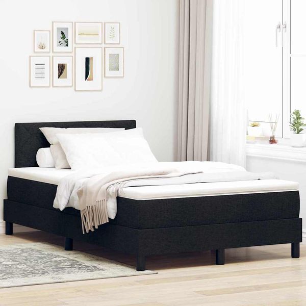 vidaXL Posteľ s pružinovým rámom s vankúšom Čierny 120 x 200 cm látka