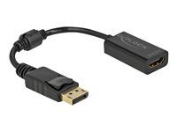 Video adaptér - DisplayPort s pinmi (male) zamykací do HDMI so zdierkami (female) - 15 cm - čierna - pasívny konvertor, 1080p podpora 60 Hz