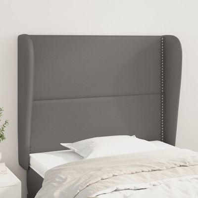 vidaXL Čelo postele so záhybmi sivé 103x23x118/128 cm umelá koža