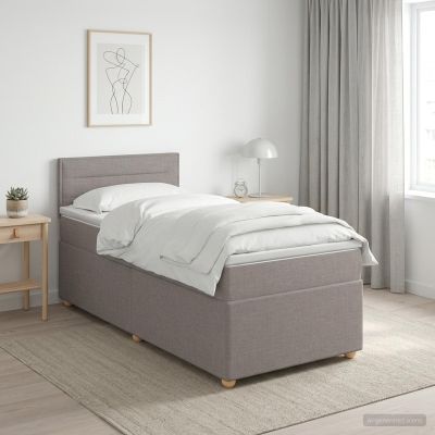 vidaXL Posteľ boxspring s matracom Sivohnedá 80 x 200 cm Látka