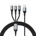 BWOO 3-v-1 Kábel USB - USB-C, Lightning, Micro USB 1m 3A X274 čierny