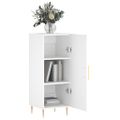 vidaXL Komoda biela 34,5x34x90 cm spracované drevo