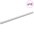 vidaXL Tyč do skrine 12 ks Strieborná 472 x 15 x 29 mm
