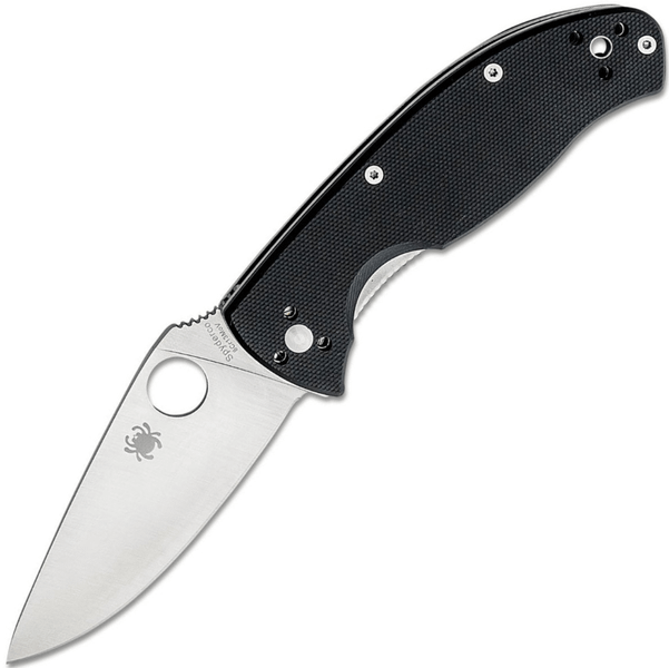 Spyderco C122GP Tenacious Plain vreckový nôž 8,3 cm, Satin, čierna, G10