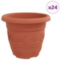 vidaXL Kulatý kvetináč 24 ks Tehlovo červená Ø 30 x 25 cm Plast