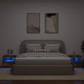 vidaXL Nočné stolíky s LED svetlami 2 ks dymový dub 50x40x45 cm
