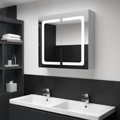 vidaXL LED kúpeľňová zrkadlová skrinka 80x12,2x68 cm