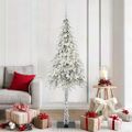 vidaXL Vianočný stromček s 300 LED-i Biela 180 cm PE a oceľ
