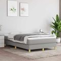 vidaXL Posteľný rám s boxspringom bledosivý 120x200 cm látka