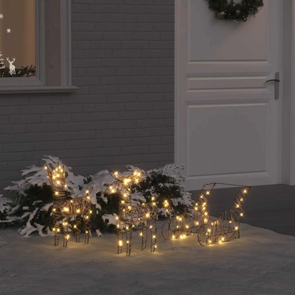 vidaXL Sob s sane s 160 LED-i Teplá biela 53 x 28 x 33 cm Ratan