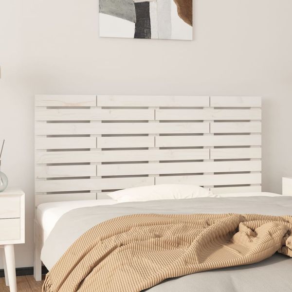 vidaXL Nástenné čelo postele biele 126x3x63 cm masívna borovica