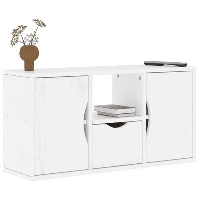 VidaXL TV skrinka so zásuvkou ODDA Biela 79x24x40 cm masívna borovica