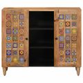 vidaXL Servírovacia skriňa Prírodná 90 x 33 x 75 cm