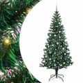 vidaXL Umelý predsvietený vianočný stromček Zelená 240 cm PVC a kov