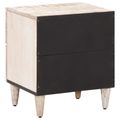 vidaXL Nočný stolík Biela 40 x 33,5 x 46 cm Masívne mango drevo
