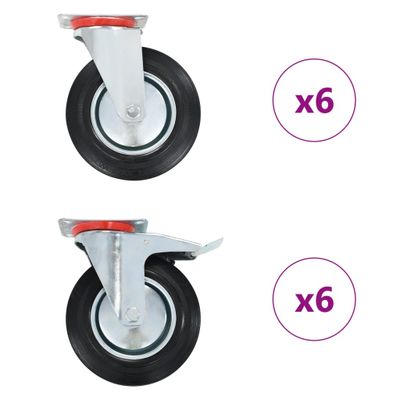 vidaXL Otočné kolieska 12 ks, 200 mm