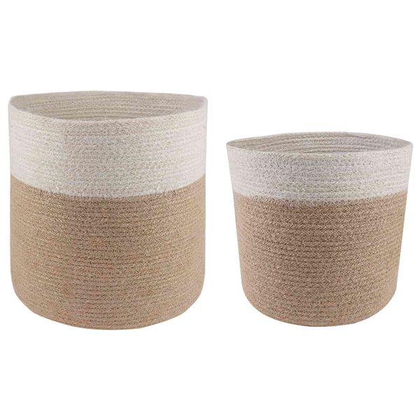 vidaXL Súprava kvetináčov 2 pcs Prírodná a biela Ø 28 x 28 cm