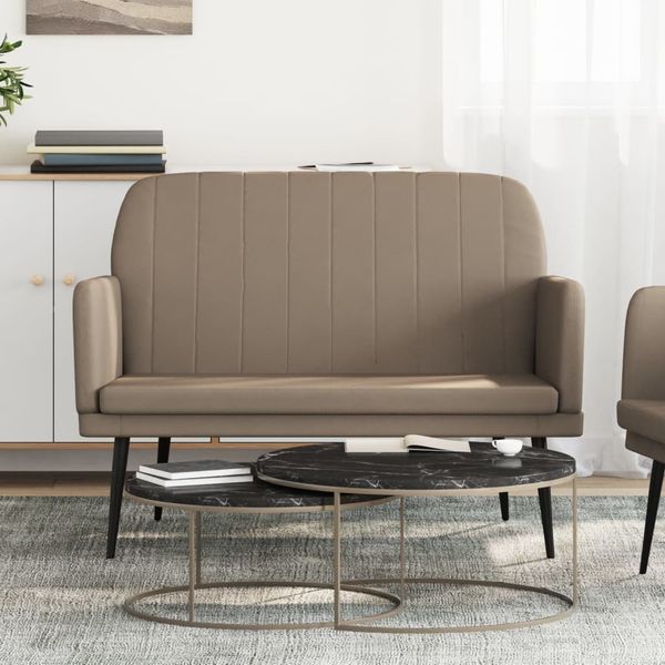 vidaXL Lavička kapučínová 107x80x81 cm umelá koža