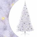 vidaXL Umelý vianočný stromček Biela 240 cm PVC a oceľ