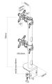 Neomounts FPMA-D960DVBLACKPLUS/Držák zakřiv. displeje/na stůl/17-49"/svorka/VESA 100X100/nosn. 2x15kg/2 displeje vert./ Držák, VESA, stolní, pro 2 zakrivené/širokoúhlé monitory nad sebou, úhloprícka 17"-49", náklon 180°, otácení 180°, rotace 360°, n