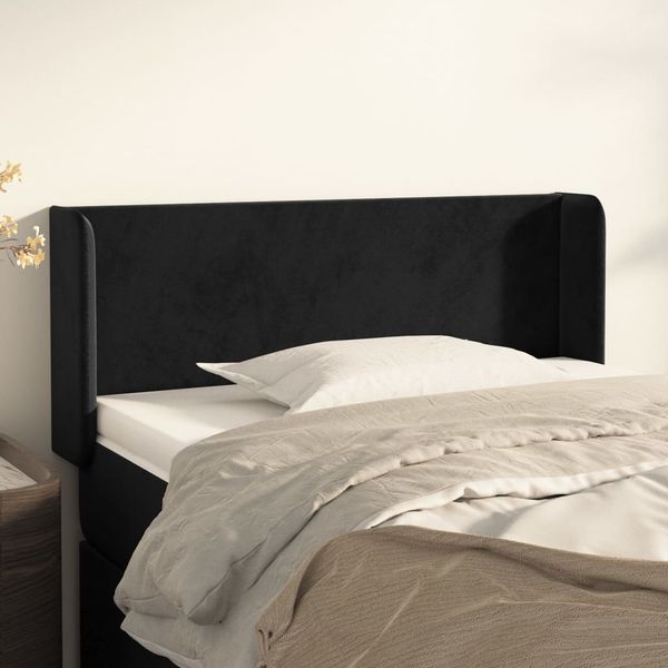 vidaXL Čelo postele so záhybmi čierne 83x16x78/88 cm zamat