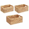 vidaXL Úložné košíky 3 ks Vodný hyacint 40 x 30 x 18 cm Prírodná