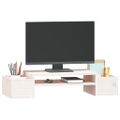 vidaXL Stojan na monitor biely 70x27,5x15 cm masívna borovica