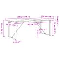 vidaXL Jedálenský stolík v tvare O 200x100x75 cm borovica a oceľ