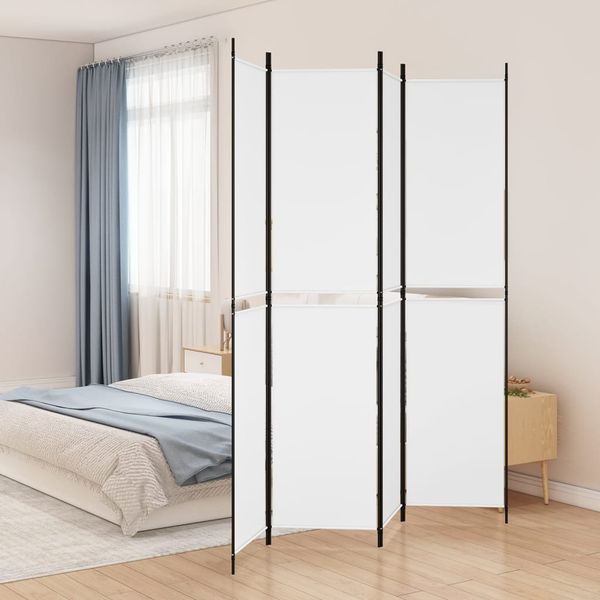 vidaXL 4-panelový paraván biely 150x220 cm látkový