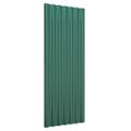 vidaXL Strešné panely 12 ks pozinkovaná oceľ zelená 100x36 cm