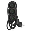 Predlžovací kábel EMOS PC0312 2 m, 3 zásuvky, čierny, PVC, 1 mm2