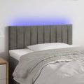 vidaXL Čelo postele s LED bledosivé 100x5x78/88 cm zamat