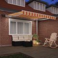 vidaXL Sklopná markíza Žltá a oranžová 350 x 250 cm Tkanina a hliník