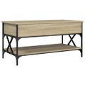 vidaXL Konferenčný stolík dub sonoma 100x50x50 cm kompozit.drevo a kov