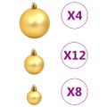 vidaXL 112dielna sada vianočných ozdôb červená/zelená/zlatá polystyrén