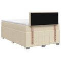 vidaXL Posteľ boxspring s matracom Krémová 120 x 190 cm Látka