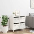 vidaXL Komoda biela 68x39x73,5 cm oceľ valcovaná za studena